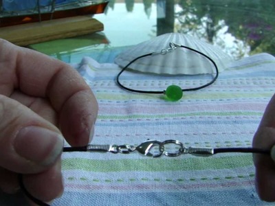 How to apply crimps on a leather cord to make a sea glass bracelet or sea glass anklet