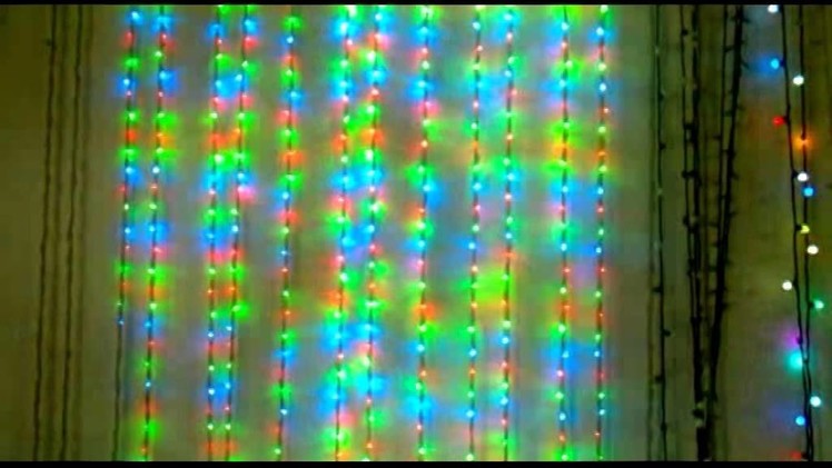 How to make LED waterfall curtain christmas lights decoration strings