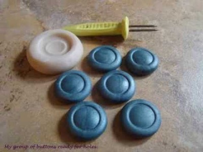 Making button molds and buttons with polymer clay