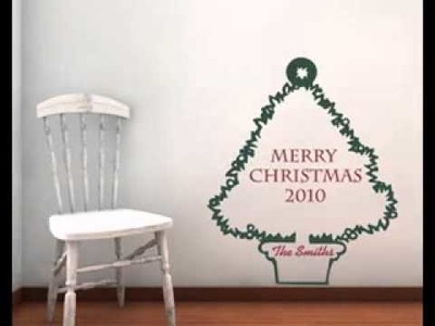 Christmas tree wall decal decorating ideas