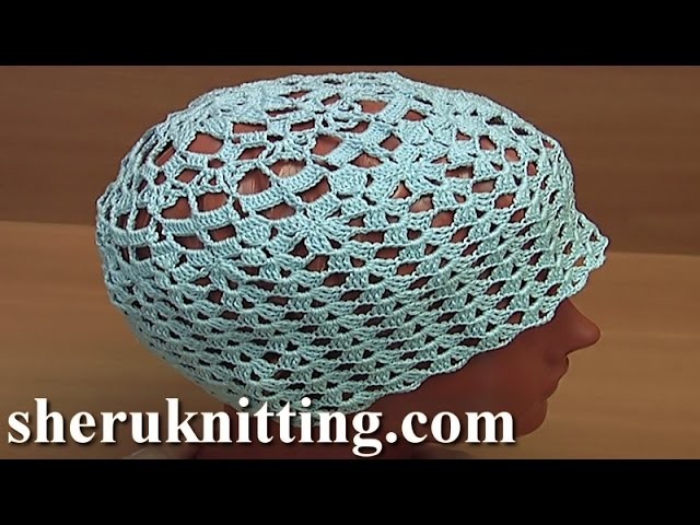 How to Crochet Lace  Hat For Summer Tutorial 73 Part  2 of 2