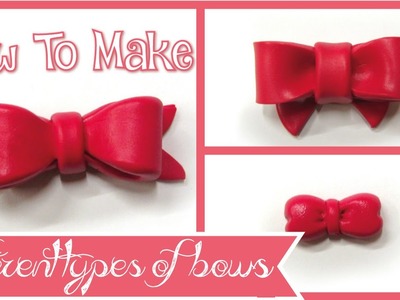 How to make different types of bows _ ribbons polymer clay tutorial