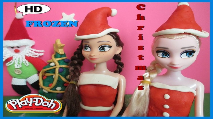 Christmas Preparation Party with Frozen Anna and Princess Elsa Play Doh Kinder Surprise Unboxing