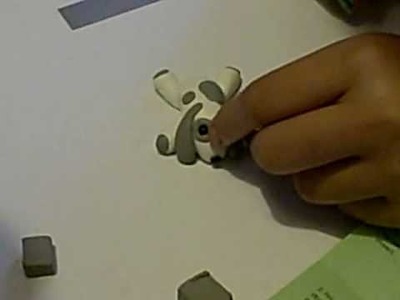 How to make a white with gray spots dog from polymer clay PART 4!!!! for dollhouses or decor