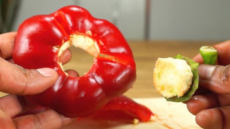 Life Hack: Fastest way to cut a bell pepper