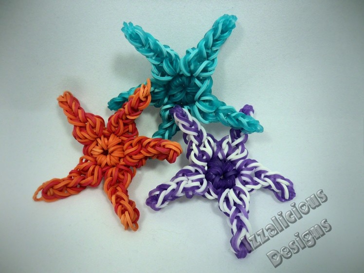 Rainbow Loom Starfish Animal Figure.Charm Tutorial