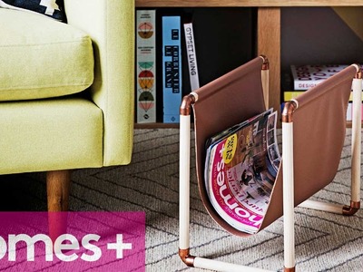 DIY PROJECT: Faux leather & copper magazine rack - homes+