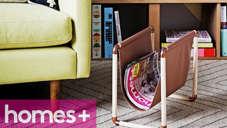 DIY PROJECT: Faux leather & copper magazine rack - homes+