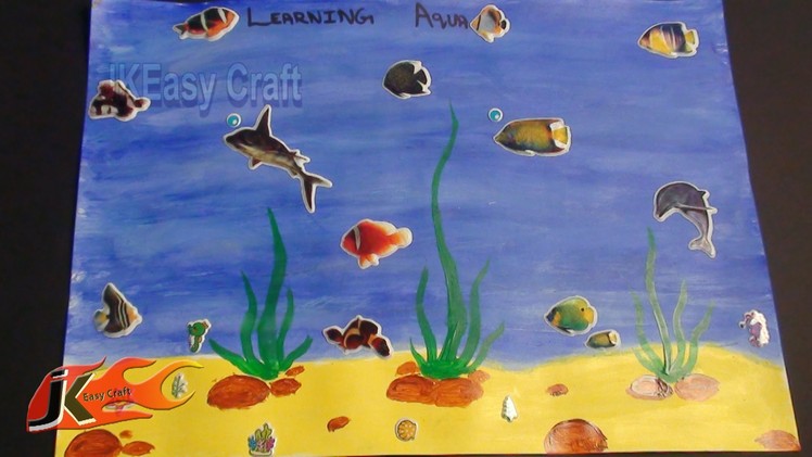 Draw Under water scene | School Project  For Kids | JK Easy Craft 014