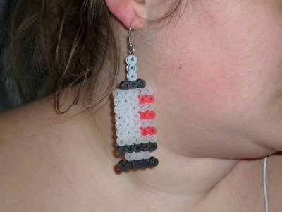 Happy Halloween with Perler Bead Syringe Earrings