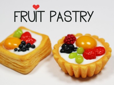 Polymer clay Fruit Pastry TUTORIAL ( puff pastry tart )