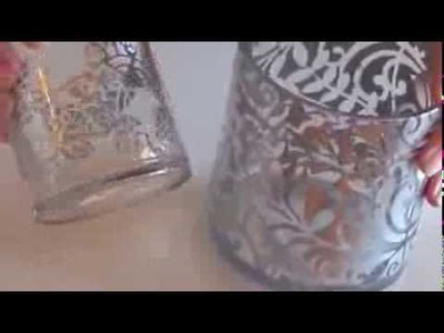 Spellbinders Paper Crafting Festive Stenciled Candle Votives