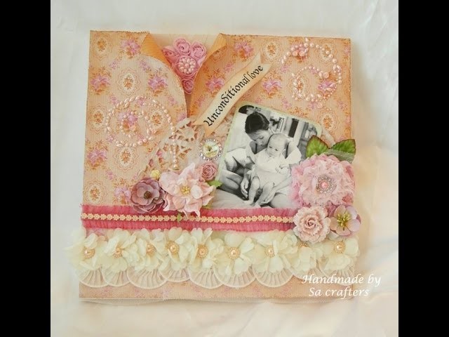 My first shabby chic canvas layout 12x12 tutorial