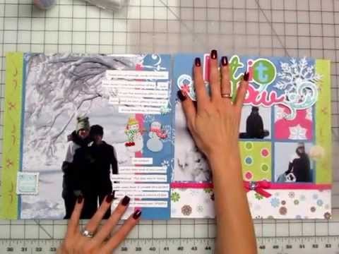 Power Scrapbooking Layouts Video 12: 12x24 Winter Layouts and a Trick
