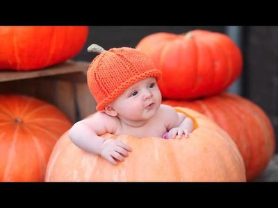 Baby in pumpkin