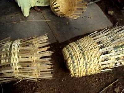 Bamboo baskets weaving by tribal women