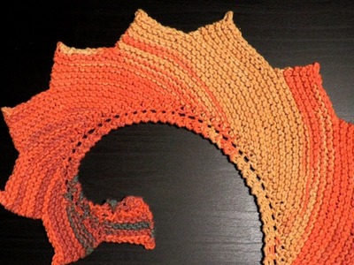 How to knook a dragon tail shawl Katia BELICE for lefties