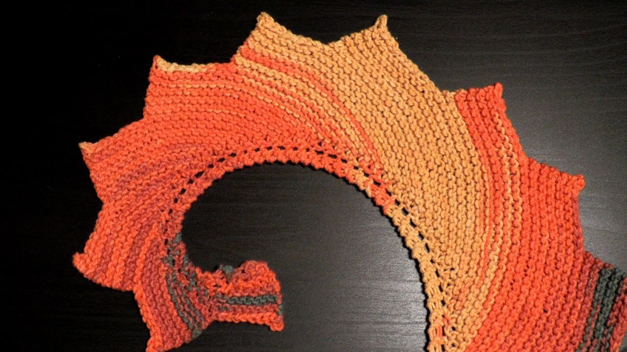 How to knook a dragon tail shawl Katia BELICE for lefties