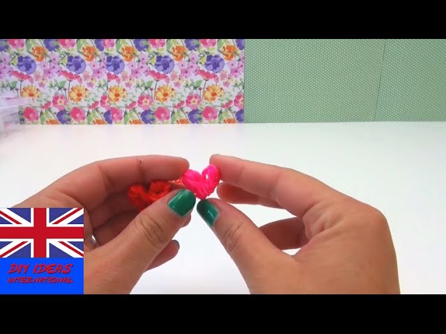 Lovely heart loom band charms key chain Tutorial - DIY Tutorial heart loom band elastic