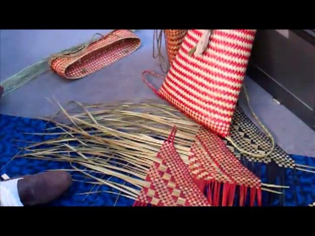Maori flax weaving in the Wellington Central Library