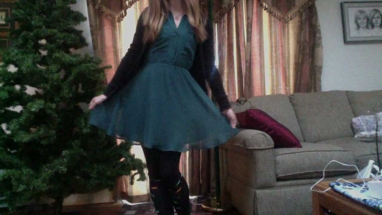 Outfit of the day: H&M green dress and festive Christmas socks~ + ULTA Haul