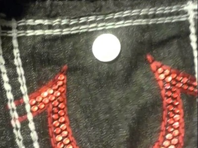 True Religion Jeans Customized with Red Swarovski Crystals!!
