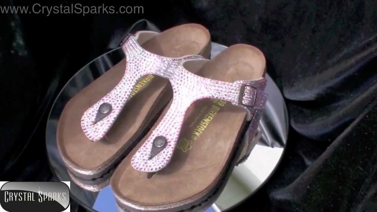 Custom Crystal Birkenstock Sandals Made with Swarovski ™ Elements AB Strass