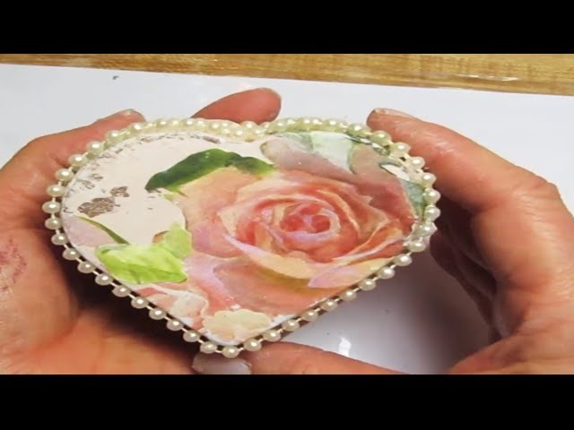 How to Decoupage Shabby Roses on a wooden box