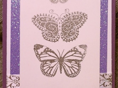 Silver Butterfly Handmade Birthday Card
