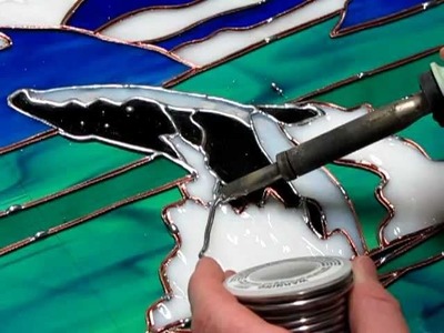Soldering Stained Glass Humpback Whale