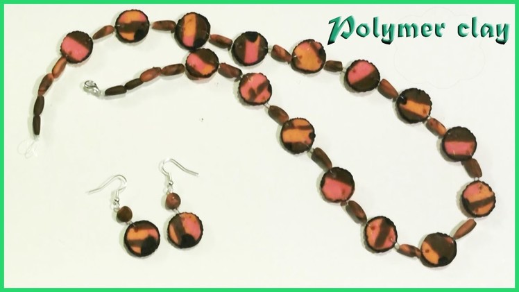 Polymer clay tutorial.How to Make  Jewellery  NECKLACE and EARRINGS