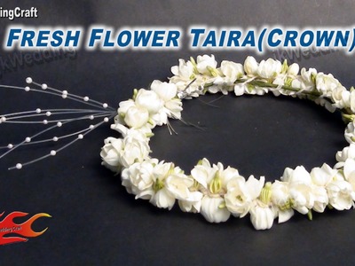 DIY Fresh Flower Tiara. Crown. Mukut | How to make - JK Wedding Craft 009
