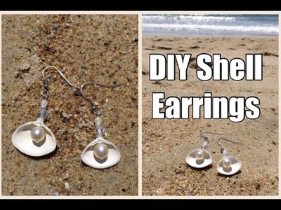 DIY Shell Earrings: Made on location  Old Orchard Beach, Maine.