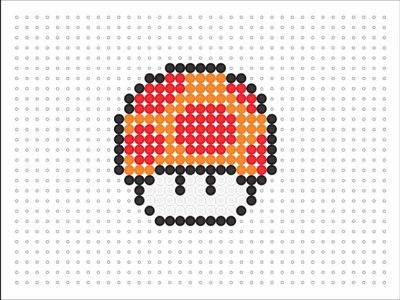 Hama Bead Mega Mushroom (Mario Mushroom Series #7)