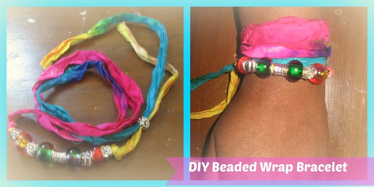 DIY: Beaded Wrap Bracelet.How to make beaded Fabric wrap bracelets