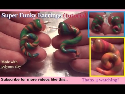 Funky Earrings Tutorial (fake plugs) made of polymer clay