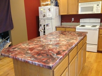 Metallic epoxy countertop coating using Leggari products.  Product info at end of video