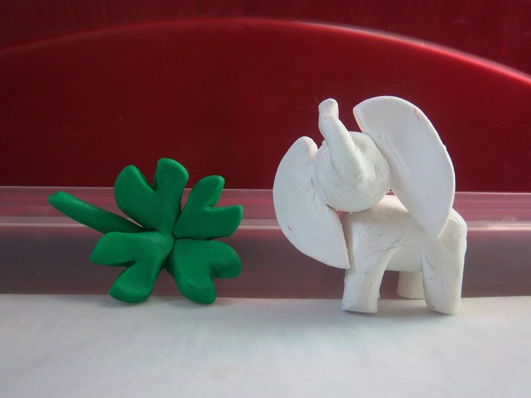 Polymer Clay Good Luck Charms: White Elephant & Four Leaf Clover