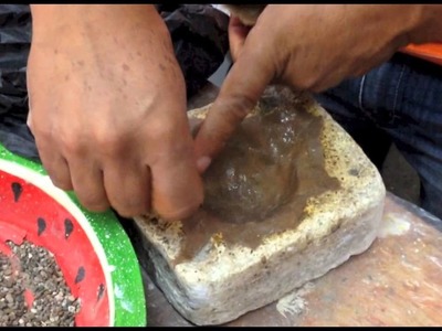Demonstration of Mexican Paper Mache Art - Making Monkey Face