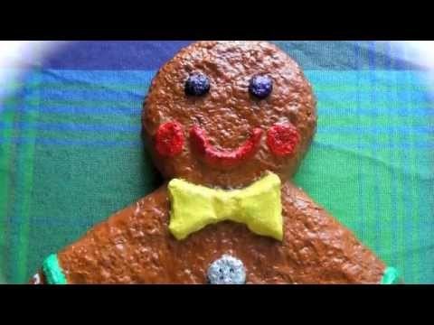 Gingerbread man made from paper-pulp