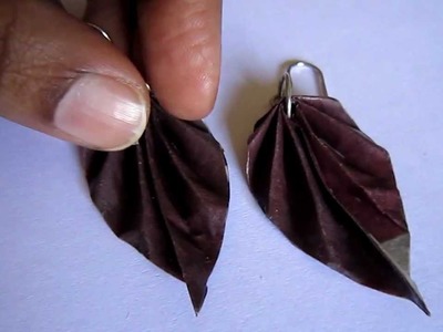 Handmade Jewelry - Origam Paper Leaf Earrings