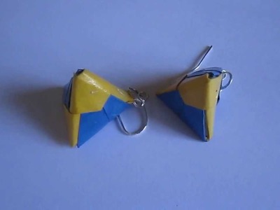 Handmade Jewelry - Origami Paper Triangle Earrings (Not Tutorial)
