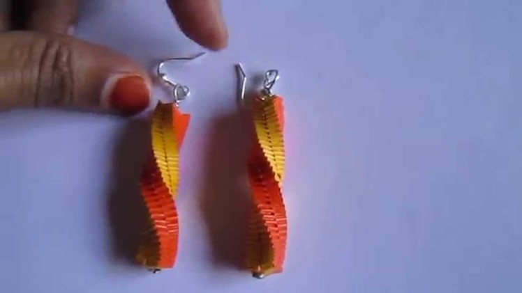 Handmade Jewelry - Paper Lanyard Earrings (Twisted Square)