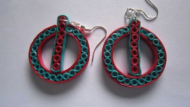 Handmade Jewelry - Paper Quilling Power Button Earrings (Not Tutorial)