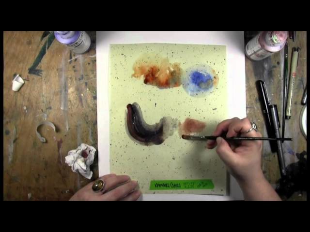 Kawairi Chiri Rice Paper Test with Watercolour, Acrylic & Ink