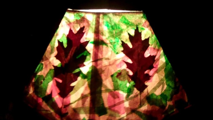 Lampshade Leaf and Colored Tissue Paper Collage