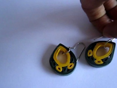 Paper Jewelry - Handmade Quilling Earrings (Quilled Drops)
