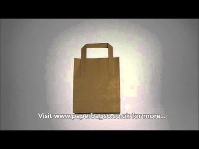 Printed Brown Paper Bags with Folded Handles - Paper Bag Co