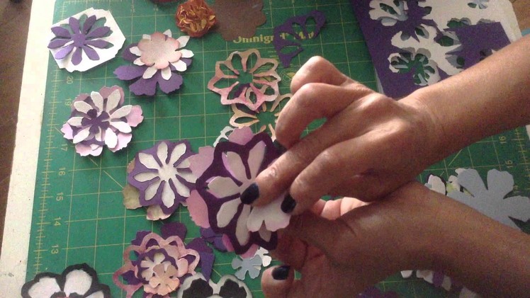 Using your die cut paper flower negatives