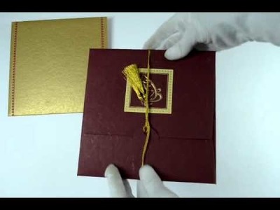 D-304, Red Color, Handmade Paper, Hindu Cards, Indian Wedding Invitations, Marriage Invitations